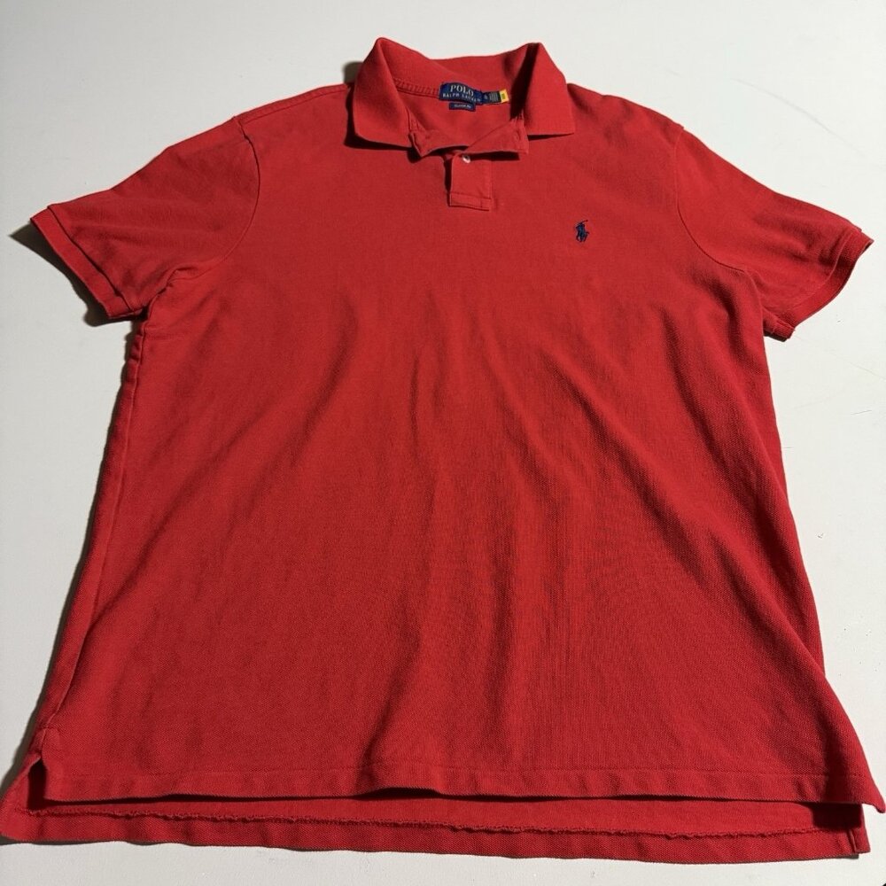 Polo Ralph Lauren Polo Shirt Mens XLTG Tall Red Short Sleeve Pony Cotton